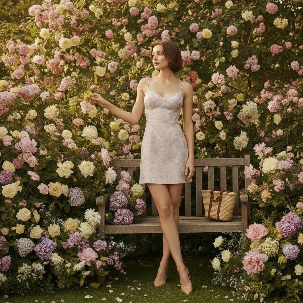 Lulu's Blush Pink Floral Satin Mini Slip Dress